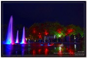 Главный фонтан в Армавире, подсветка